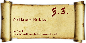 Zoltner Betta névjegykártya